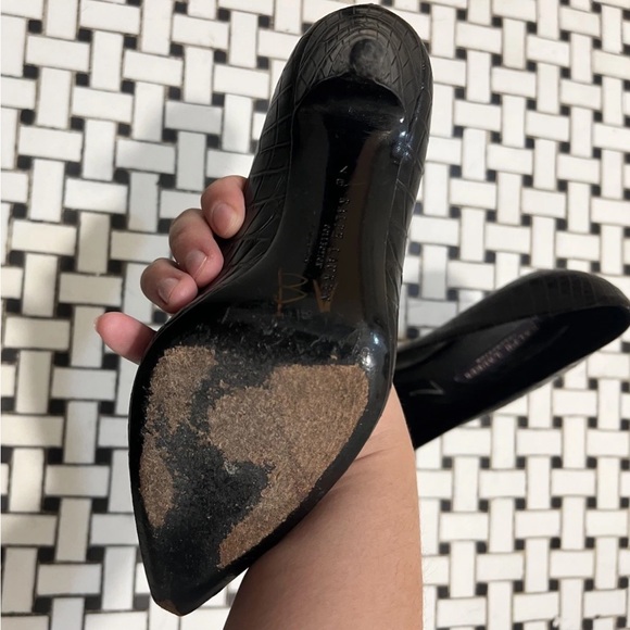 Ralph Lauren Purple Collection Black Croc Embossed Pumps size 7B Made in Italy - Picture 5 of 7